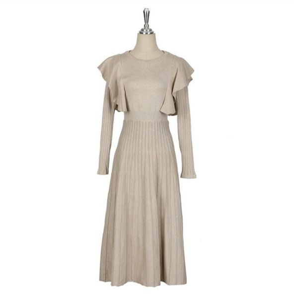 casual dresses vsue black apricot knitting o-neck ruffle long sleeve pleated empire knee length dress elegant spring d2307, Black;gray
casual dresses vsue black apricot knitting o-neck ruffle long sleeve pleated empire knee length dress elegant spring d2307, Black;gray