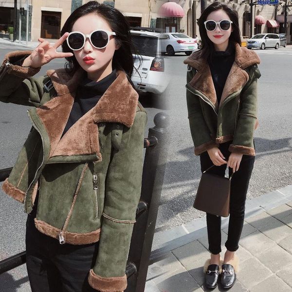 women's fur & faux women 2021 winter fashion motorcycle deerskin velvet lamb wool jacket female lapel coat ladies casual warm clothes d, Black
women's fur & faux women 2021 winter fashion motorcycle deerskin velvet lamb wool jacket female lapel coat ladies casual warm clothes d, Black