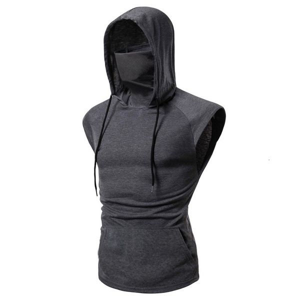 men fashion hooded mask hoodie mouwlless male bodybuilding workout tank spier fitness gym clothing summer, White;black
men fashion hooded mask hoodie mouwlless male bodybuilding workout tank spier fitness gym clothing summer, White;black