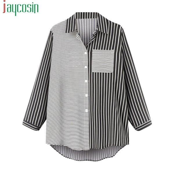 women's blouses & shirts oversize casual blouse ladies shirt striped paneled long sleeve button pocket loose breathable plus size beac, White
women's blouses & shirts oversize casual blouse ladies shirt striped paneled long sleeve button pocket loose breathable plus size beac, White