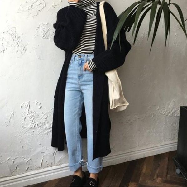 women's sweaters long cardigan coats 2021 spring fashion knit sweater women casual black jacket winter clothing purple grey solid, White;black
women's sweaters long cardigan coats 2021 spring fashion knit sweater women casual black jacket winter clothing purple grey solid, White;black