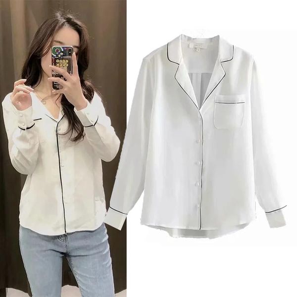 women's blouses & shirts 2022 spring ladies shirt fashion simple button standing long sleeve casual temperament daily office wear, White
women's blouses & shirts 2022 spring ladies shirt fashion simple button standing long sleeve casual temperament daily office wear, White