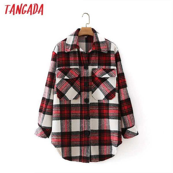 tangada women plaid wool thick coats jacket loose long sleeves pocket ladies elegant autumn winter coat 2m33 210609, Black
tangada women plaid wool thick coats jacket loose long sleeves pocket ladies elegant autumn winter coat 2m33 210609, Black