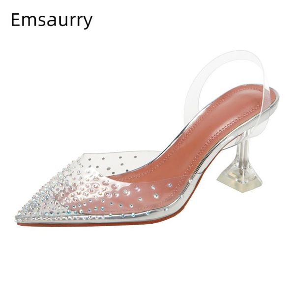 diamond crystal high heel sandals women clear goblet heel pointy toes back straps transparent pvc summer shoes woman, Black
diamond crystal high heel sandals women clear goblet heel pointy toes back straps transparent pvc summer shoes woman, Black