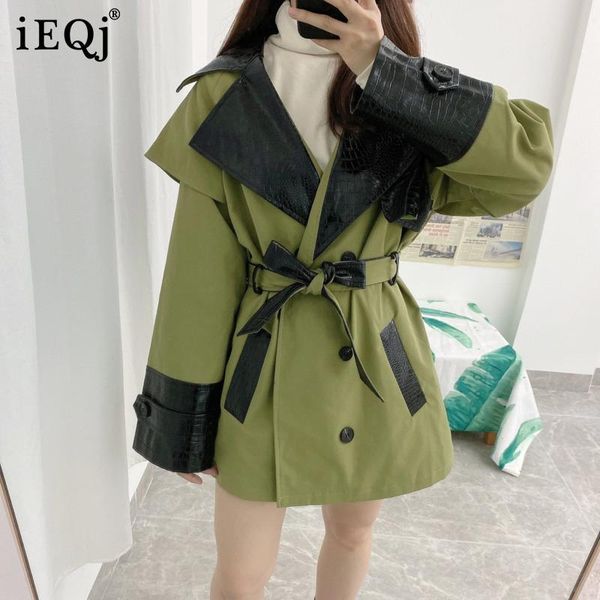 women's jackets ieqj 2021 spring autumn women double button patchwork pu leather lace up long sleeve casual jacket large ary green 8q62, Black;brown
women's jackets ieqj 2021 spring autumn women double button patchwork pu leather lace up long sleeve casual jacket large ary green 8q62, Black;brown