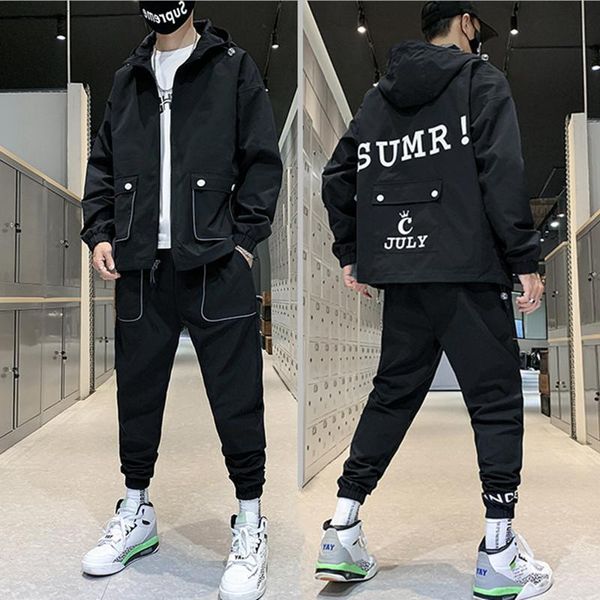 men's tracksuits 2021 fashion 2 pcs sets mens cargo tracksuit reflective hip hop jacket+pants streetwear set solid joggers, Gray
men's tracksuits 2021 fashion 2 pcs sets mens cargo tracksuit reflective hip hop jacket+pants streetwear set solid joggers, Gray
