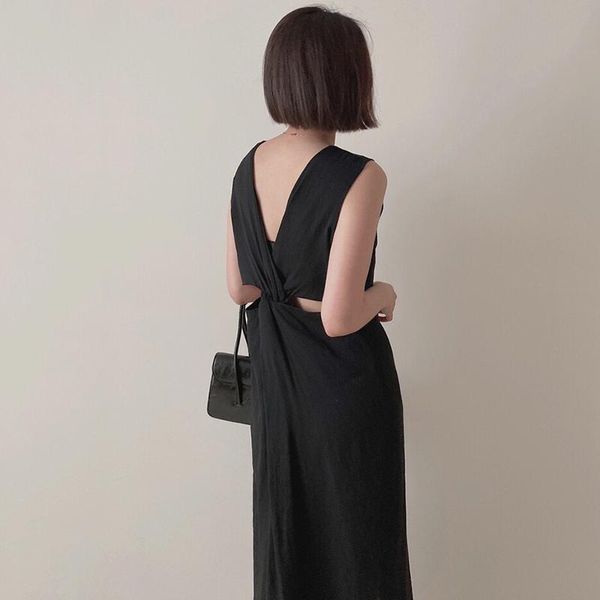 casual dresses 2021 summer fashion temperament vestidos women's round neck sleeveless backless midi dress df418, Black;gray
casual dresses 2021 summer fashion temperament vestidos women's round neck sleeveless backless midi dress df418, Black;gray