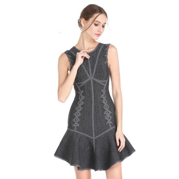 luxury casual dresses rayon elastic bandage waist ffy a-line skirt cocktail party drs, Black;gray
luxury casual dresses rayon elastic bandage waist ffy a-line skirt cocktail party drs, Black;gray