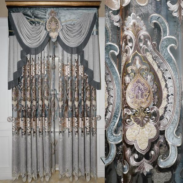 curtain & drapes luxurious european chenille grey cloth bedroom living room water soluble embroidery finished shading floor
curtain & drapes luxurious european chenille grey cloth bedroom living room water soluble embroidery finished shading floor