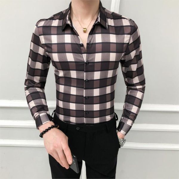 2021 new classic plaid shirt men long sleeve casual slim formal business shirts men dress clothes streetwear social blouse homme, White;black
2021 new classic plaid shirt men long sleeve casual slim formal business shirts men dress clothes streetwear social blouse homme, White;black