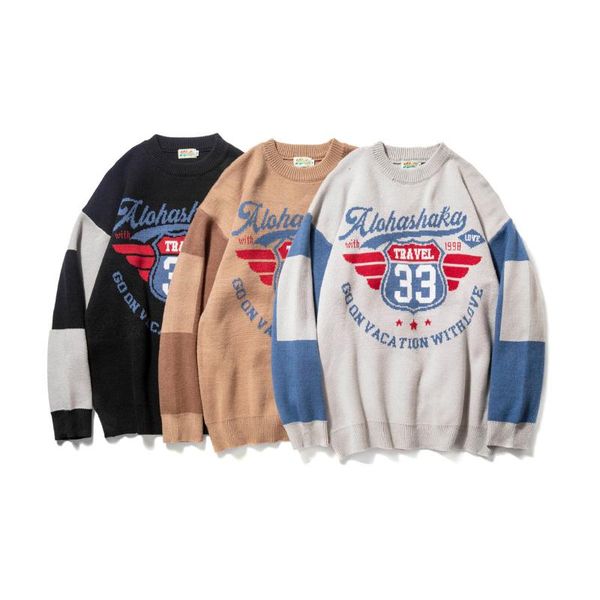 men's sweaters knitted sweater o-neck long sleeve bottoming contrast color print letter loose autumn winter pullover male clothes, White;black
men's sweaters knitted sweater o-neck long sleeve bottoming contrast color print letter loose autumn winter pullover male clothes, White;black
