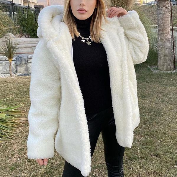 women's jackets winter faux loose lamb wool jacket fur coats outerwear female lapel collar long sleeve cashmere warm lady coat, Black;brown
women's jackets winter faux loose lamb wool jacket fur coats outerwear female lapel collar long sleeve cashmere warm lady coat, Black;brown