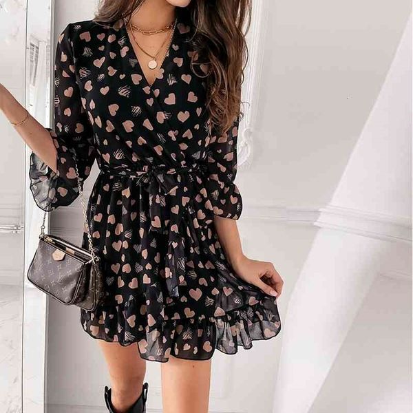 casual dresses women v neck flare sleeve print spring three quarter office female a line ruffles party vestidos 6227, Black;gray
casual dresses women v neck flare sleeve print spring three quarter office female a line ruffles party vestidos 6227, Black;gray