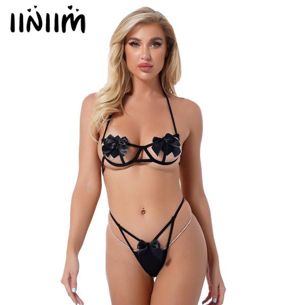 bras sets women exotic lingerie set hollow out underwear halter lace-up bowknot underwire bra brassiere with erotic briefs thongs, Red;black
bras sets women exotic lingerie set hollow out underwear halter lace-up bowknot underwire bra brassiere with erotic briefs thongs, Red;black