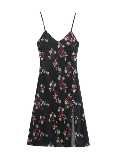 spring summer fruit print split dress women's v-neck sleeveless spaghetti strap party female 210607, Black;gray
spring summer fruit print split dress women's v-neck sleeveless spaghetti strap party female 210607, Black;gray