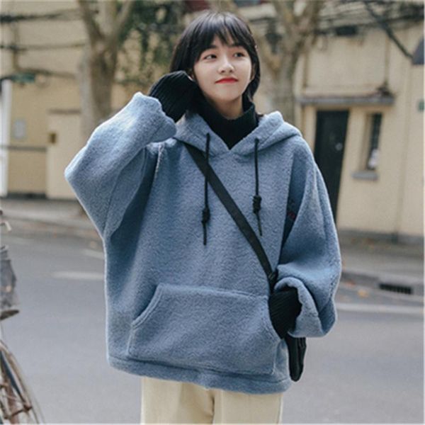 women's hoodies & sweatshirts autumn lamb wool hooded sweatshirt 2021 winter warm female pullover loose thick girls n552, Black
women's hoodies & sweatshirts autumn lamb wool hooded sweatshirt 2021 winter warm female pullover loose thick girls n552, Black