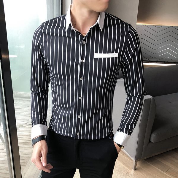 striped mode men's shirts with long sleeves adjust casual formal business dress clothes streetwear social party shirt zpij, White;black
striped mode men's shirts with long sleeves adjust casual formal business dress clothes streetwear social party shirt zpij, White;black