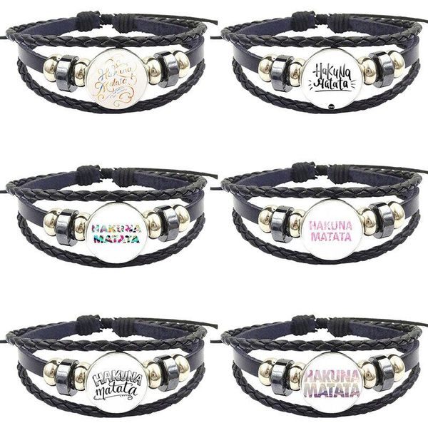 charm bracelets hakuna matata inspirational jewelry glass s black leather bracelet bangle bijouterie for women girls, Golden;silver
charm bracelets hakuna matata inspirational jewelry glass s black leather bracelet bangle bijouterie for women girls, Golden;silver