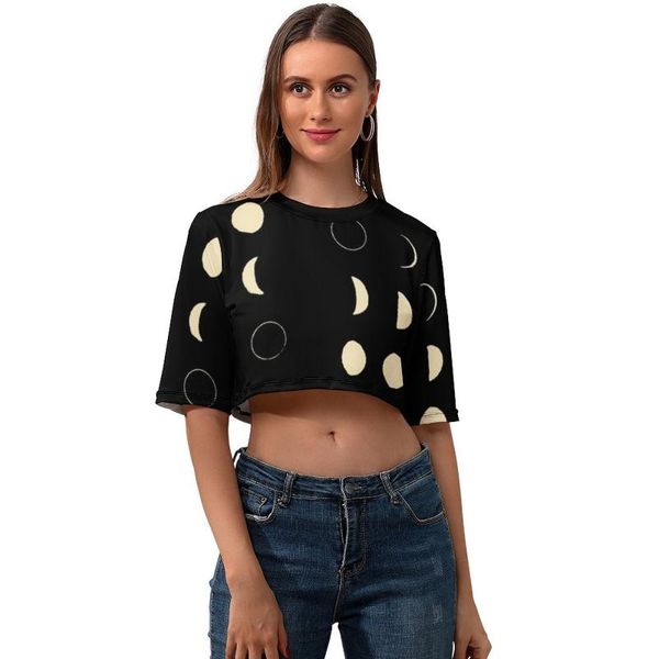 women's t-shirt moon crop t shirt graphic ladies kawaii street style short sleeve o neck polyester tshirt, White
women's t-shirt moon crop t shirt graphic ladies kawaii street style short sleeve o neck polyester tshirt, White