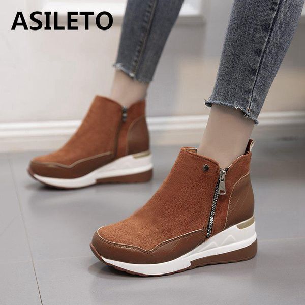 boots asileto women 2021 ankle round toe 7cm high wedge heels zip patchwork classic big size 35-43 casual winter a3694, Black
boots asileto women 2021 ankle round toe 7cm high wedge heels zip patchwork classic big size 35-43 casual winter a3694, Black