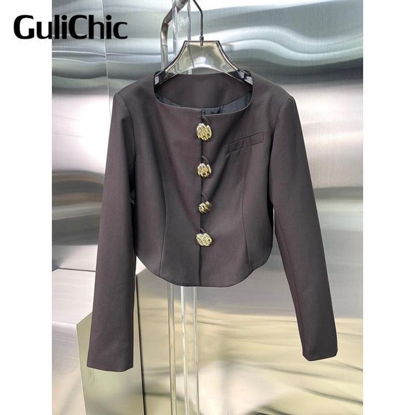 women's suits & blazers 7.9 high end quality square collar long sleeve gold button slim temperament blazer women, White;black
women's suits & blazers 7.9 high end quality square collar long sleeve gold button slim temperament blazer women, White;black