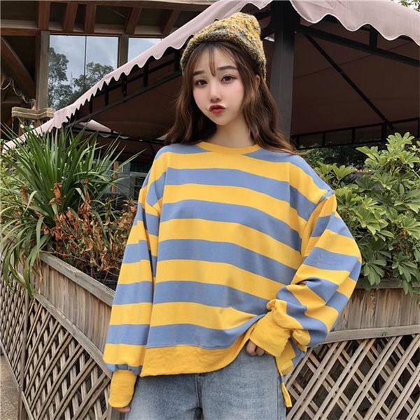 korean autumn o neck plus women sweaters velvet loose bf style striped thin tees simple soft cotton chic pullover, White;black
korean autumn o neck plus women sweaters velvet loose bf style striped thin tees simple soft cotton chic pullover, White;black