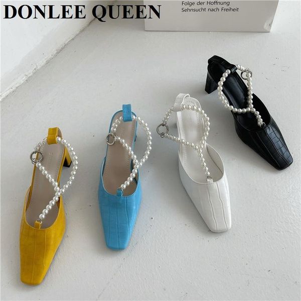 sandals 2021 spring fashion square toe high heels women slingback pumps elegant dress shoes brand pearl mules ankle wrap, Black
sandals 2021 spring fashion square toe high heels women slingback pumps elegant dress shoes brand pearl mules ankle wrap, Black
