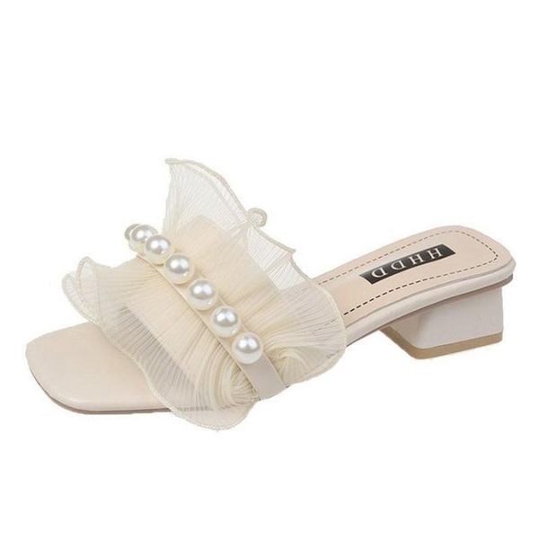 slippers women's shoes 2021 summer korean fashion outer wear ruffled pearl thick heel square sandals and, Black
slippers women's shoes 2021 summer korean fashion outer wear ruffled pearl thick heel square sandals and, Black