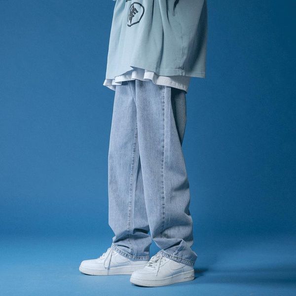 men's jeans straight men 2021 hip hop autumn loose denim trousers streetwear male casual solid color wide man pants street style, Blue
men's jeans straight men 2021 hip hop autumn loose denim trousers streetwear male casual solid color wide man pants street style, Blue