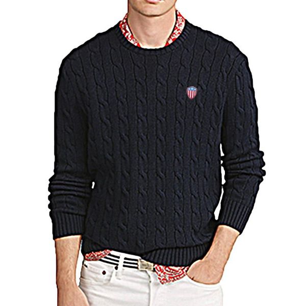 men's sweaters stars stripes shield logo men's pullover sweater classic 100% cotton cable knitted knit rl8519, White;black
men's sweaters stars stripes shield logo men's pullover sweater classic 100% cotton cable knitted knit rl8519, White;black