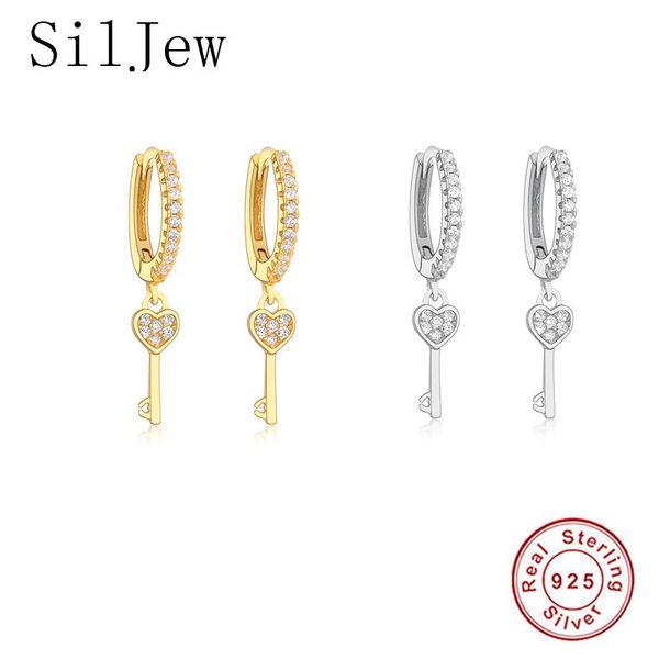 siljew 925 sterling silver keys hoop earring circle round loop rock punk fashion women fine jewelry 2021 crystal zircon cz, Golden;silver
siljew 925 sterling silver keys hoop earring circle round loop rock punk fashion women fine jewelry 2021 crystal zircon cz, Golden;silver