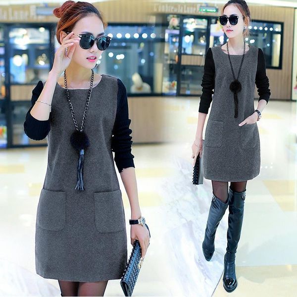 casual dresses plus size women's clothing 2021 autumn and winter vacation two mid-length velvet padded sweater women clothes, Black;gray
casual dresses plus size women's clothing 2021 autumn and winter vacation two mid-length velvet padded sweater women clothes, Black;gray