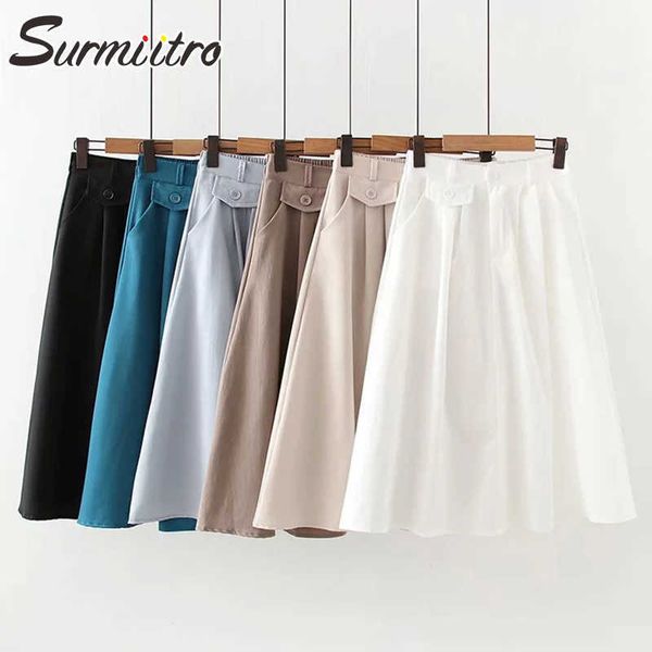 surmiitro summer midi long skirt women korean style all match mid-length elastic high waist a line skirt female 210712, Black
surmiitro summer midi long skirt women korean style all match mid-length elastic high waist a line skirt female 210712, Black