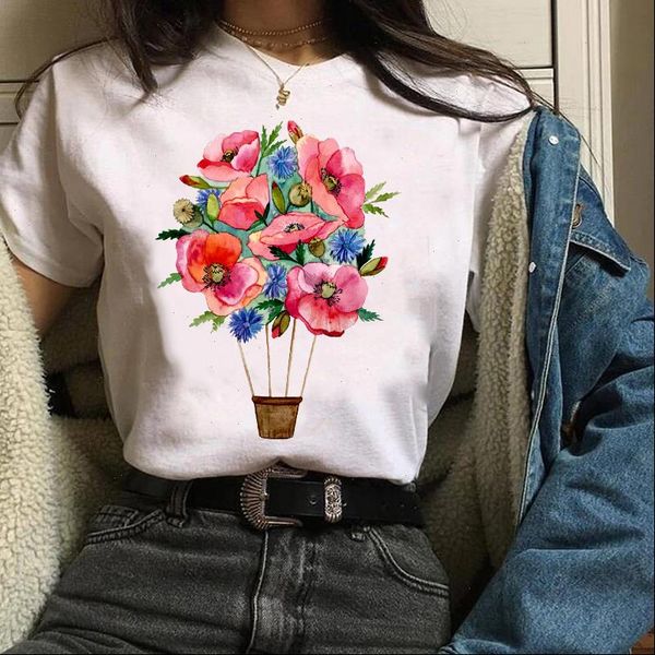 women clothes lady graphic 90s trend balloon travel flower floral elegant print tees female t shirt womens t shirt, White
women clothes lady graphic 90s trend balloon travel flower floral elegant print tees female t shirt womens t shirt, White