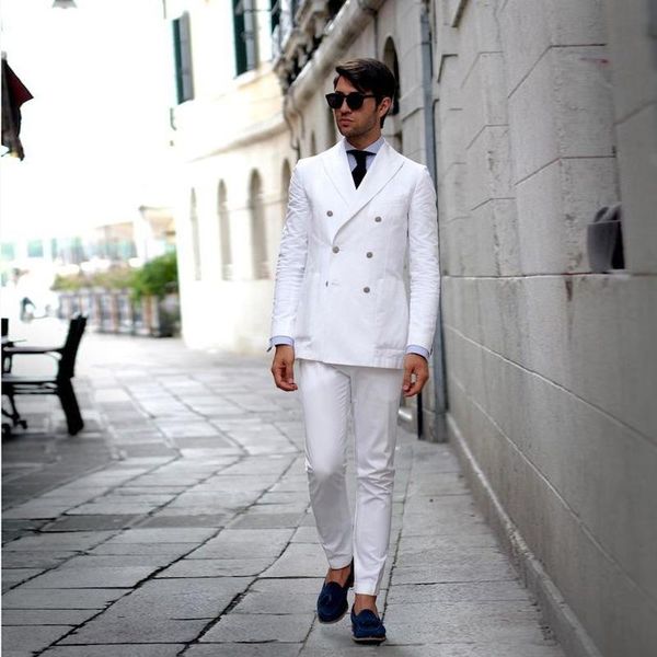 men's suits & blazers white man wedding suit tuxedo for groom double breasted summer man's blazer handsome prom party 2 pieces jac, White;black
men's suits & blazers white man wedding suit tuxedo for groom double breasted summer man's blazer handsome prom party 2 pieces jac, White;black