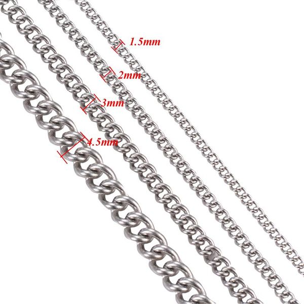 chains wholesale 1meter/lot stainless steel basic link chain necklace 1.5/2/3/4.5mm for diy jewelry making, Silver
chains wholesale 1meter/lot stainless steel basic link chain necklace 1.5/2/3/4.5mm for diy jewelry making, Silver