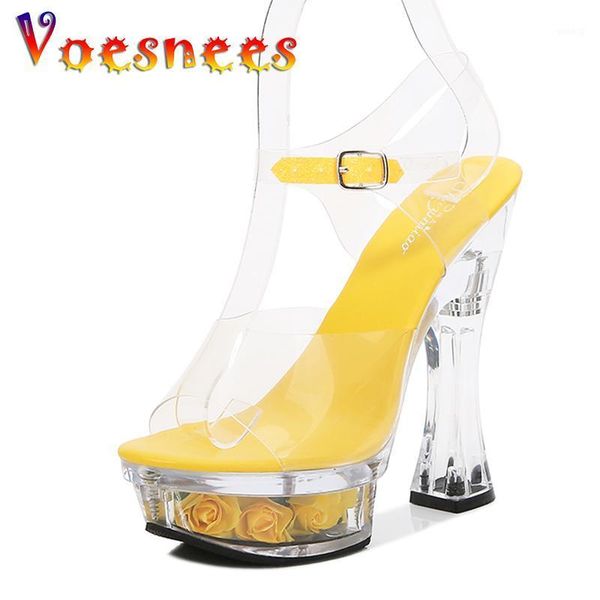 sandals voesnees 2021 14.5cm high heel women shoes rose flower square-heel platform transparent crystal wedding1, Black
sandals voesnees 2021 14.5cm high heel women shoes rose flower square-heel platform transparent crystal wedding1, Black