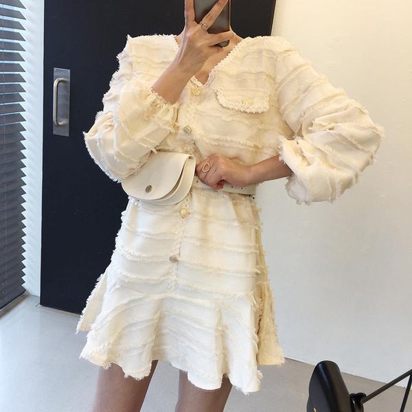 casual dresses spring tassel dress lantern sleeve v neck women office ruffles elegant vintage loose single breasted party mini a233, Black;gray
casual dresses spring tassel dress lantern sleeve v neck women office ruffles elegant vintage loose single breasted party mini a233, Black;gray
