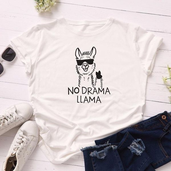 women's t-shirt summer women plus size cotton cute alpaca animal print female short sleeve tshirts casual fashion basic tees, White
women's t-shirt summer women plus size cotton cute alpaca animal print female short sleeve tshirts casual fashion basic tees, White