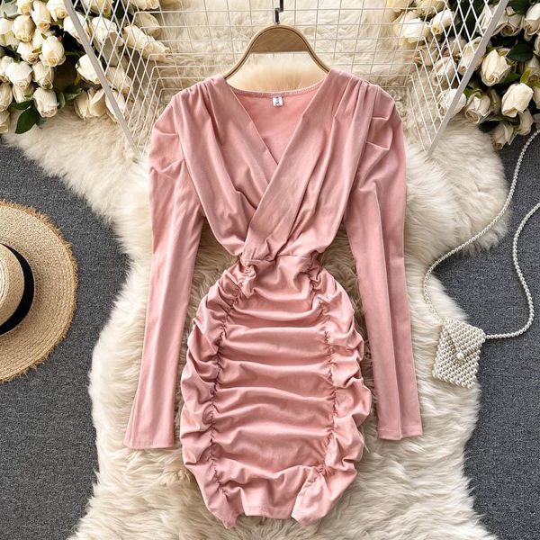 pink dress for women korean fashion puff sleeve v neck ruched mini bodycon dress club party fashion autumn, Black;gray
pink dress for women korean fashion puff sleeve v neck ruched mini bodycon dress club party fashion autumn, Black;gray