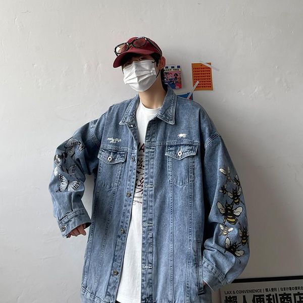 men's jackets 2021 hip-hop personality print denim jacket men women loose streetwear fashion trend cotton coats, Black;brown
men's jackets 2021 hip-hop personality print denim jacket men women loose streetwear fashion trend cotton coats, Black;brown