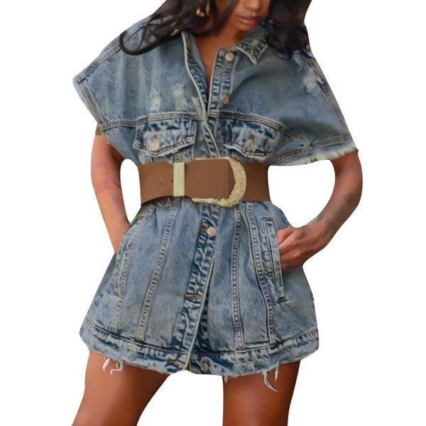 women's jackets streetwear vintage plus size women belt button down distressed short sleeve denim jean jacket coat with pocket outwear, Black;brown
women's jackets streetwear vintage plus size women belt button down distressed short sleeve denim jean jacket coat with pocket outwear, Black;brown
