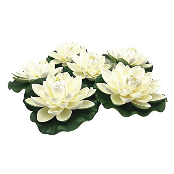 decorations 6pcs artificial floating foam lotus flowers,with water lily pad ornaments,ivory white,perfect for patio koi pond pool aquarium h
decorations 6pcs artificial floating foam lotus flowers,with water lily pad ornaments,ivory white,perfect for patio koi pond pool aquarium h
