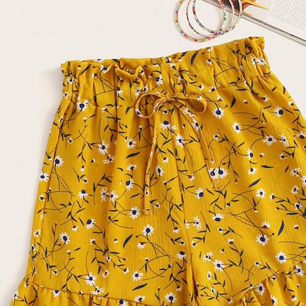 fashion women bohemian casual ruffle floral printed drawstring beach style shorts loose yellow short femme ete, White;black
fashion women bohemian casual ruffle floral printed drawstring beach style shorts loose yellow short femme ete, White;black