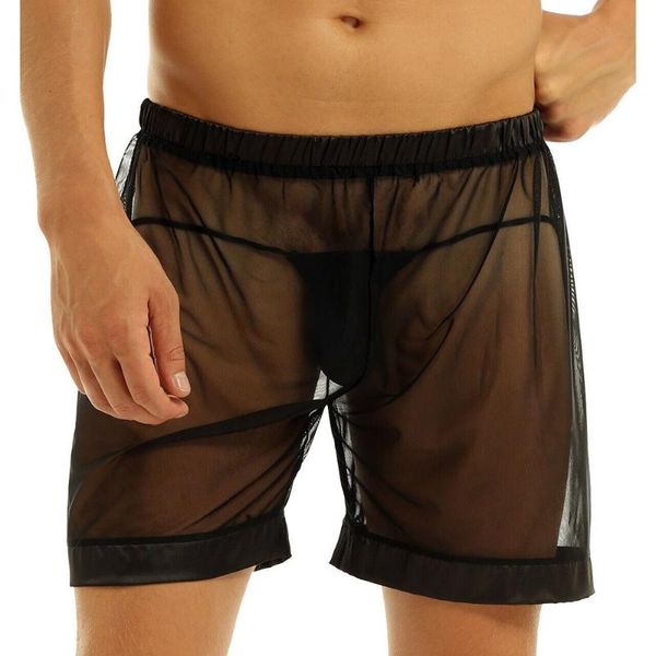 underpants black men's mesh boxers summer trunk briefs shorts thong loose pants sheer nightwear sportswear underwears, Black;white 
underpants black men's mesh boxers summer trunk briefs shorts thong loose pants sheer nightwear sportswear underwears, Black;white
