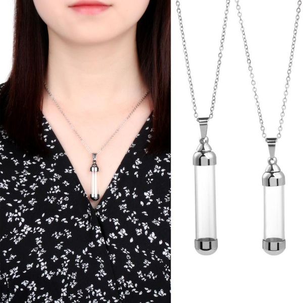 chains wishing bottle pendant glass vial necklace diy jewellery steel chain openable screw cap perfume jars lucky charm, Silver
chains wishing bottle pendant glass vial necklace diy jewellery steel chain openable screw cap perfume jars lucky charm, Silver
