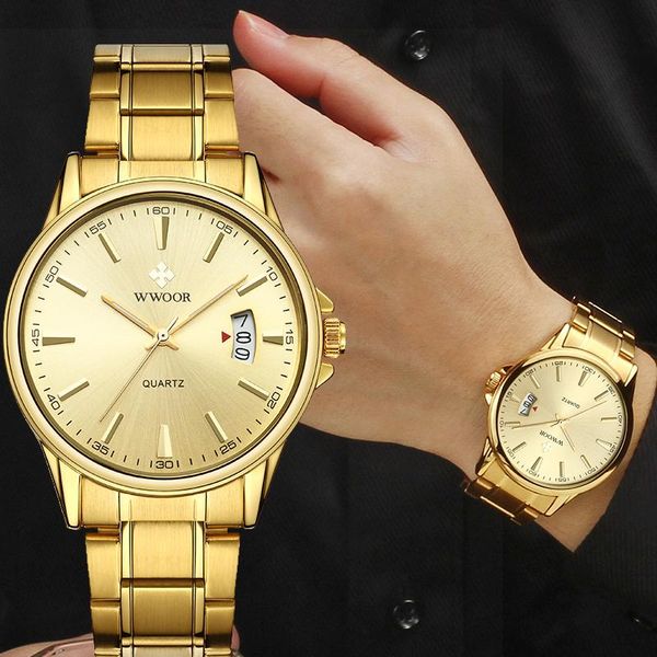 wristwatches wwoor 2021 brand men watch luxury fashion male quartz calendar clock gold stainless steel relogio masculino, Slivery;brown
wristwatches wwoor 2021 brand men watch luxury fashion male quartz calendar clock gold stainless steel relogio masculino, Slivery;brown