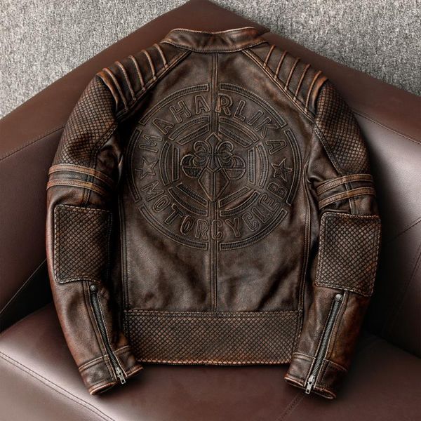 men's leather & faux genuine spring classical men embroidered casual motorcycle jacket chaquetas hombre clothes coats, Black
men's leather & faux genuine spring classical men embroidered casual motorcycle jacket chaquetas hombre clothes coats, Black