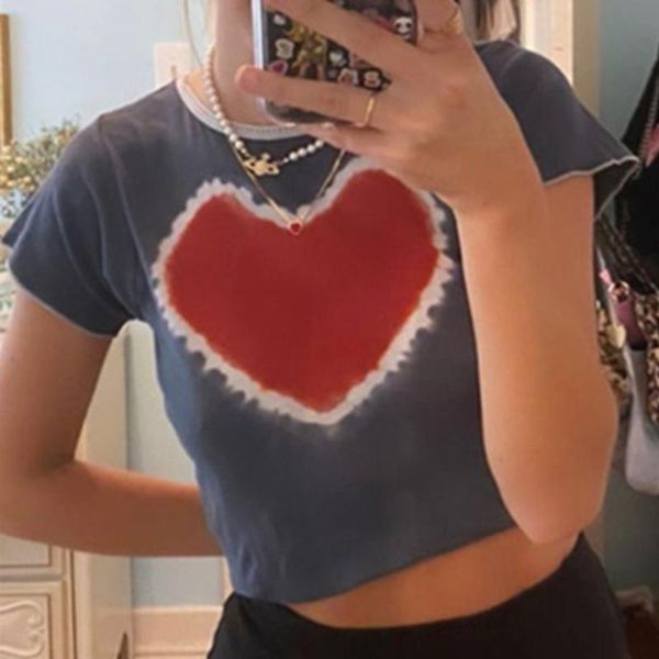 women's t-shirt women casual close-fitting crop unique style short sleeve heart printed pattern round collar fashion sexy, White
women's t-shirt women casual close-fitting crop unique style short sleeve heart printed pattern round collar fashion sexy, White