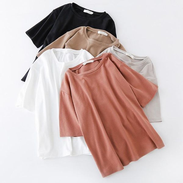 women's t-shirt 2021 korean women summer t-shirts o neck loose casual plain t shirt short sleeves female fs99, White
women's t-shirt 2021 korean women summer t-shirts o neck loose casual plain t shirt short sleeves female fs99, White